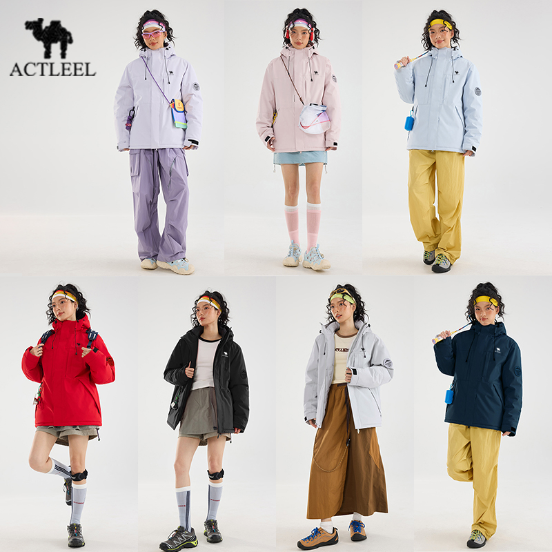 【品牌正品】美洲户外男女同款冲锋棉衣2025新款保暖冲锋衣宽松外套