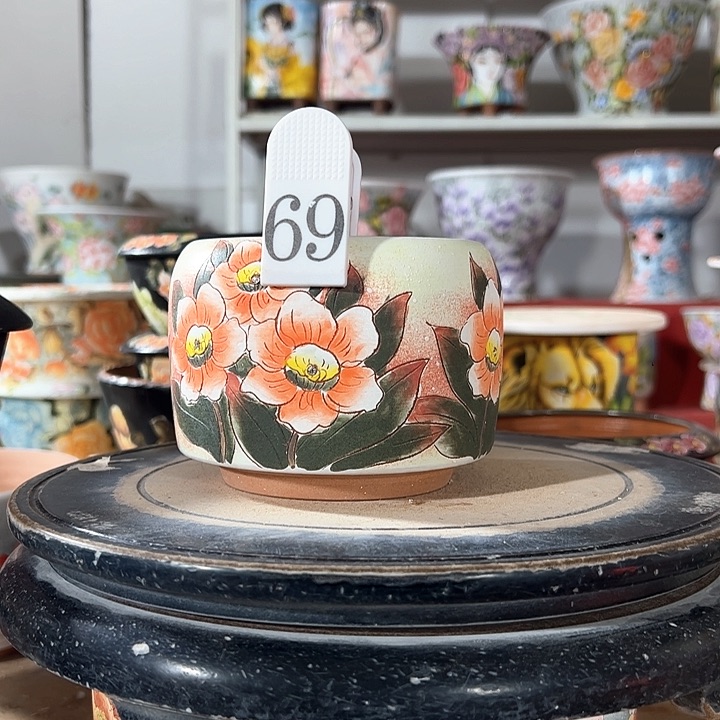 景德镇手绘花盆 满38包邮