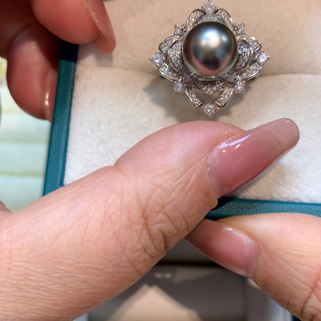 海水珍珠戒指银S925镶嵌