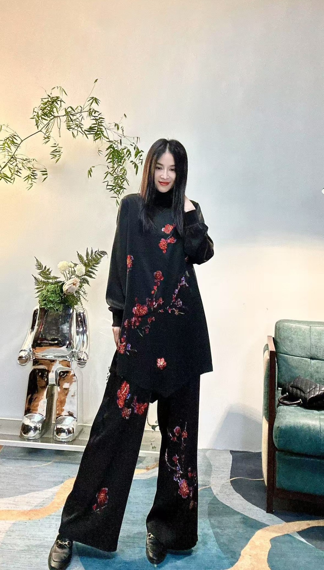 【瓏锦 - 傲雪寒梅】国风潮牌大码女装显瘦宽松气质高级感醋酸套装