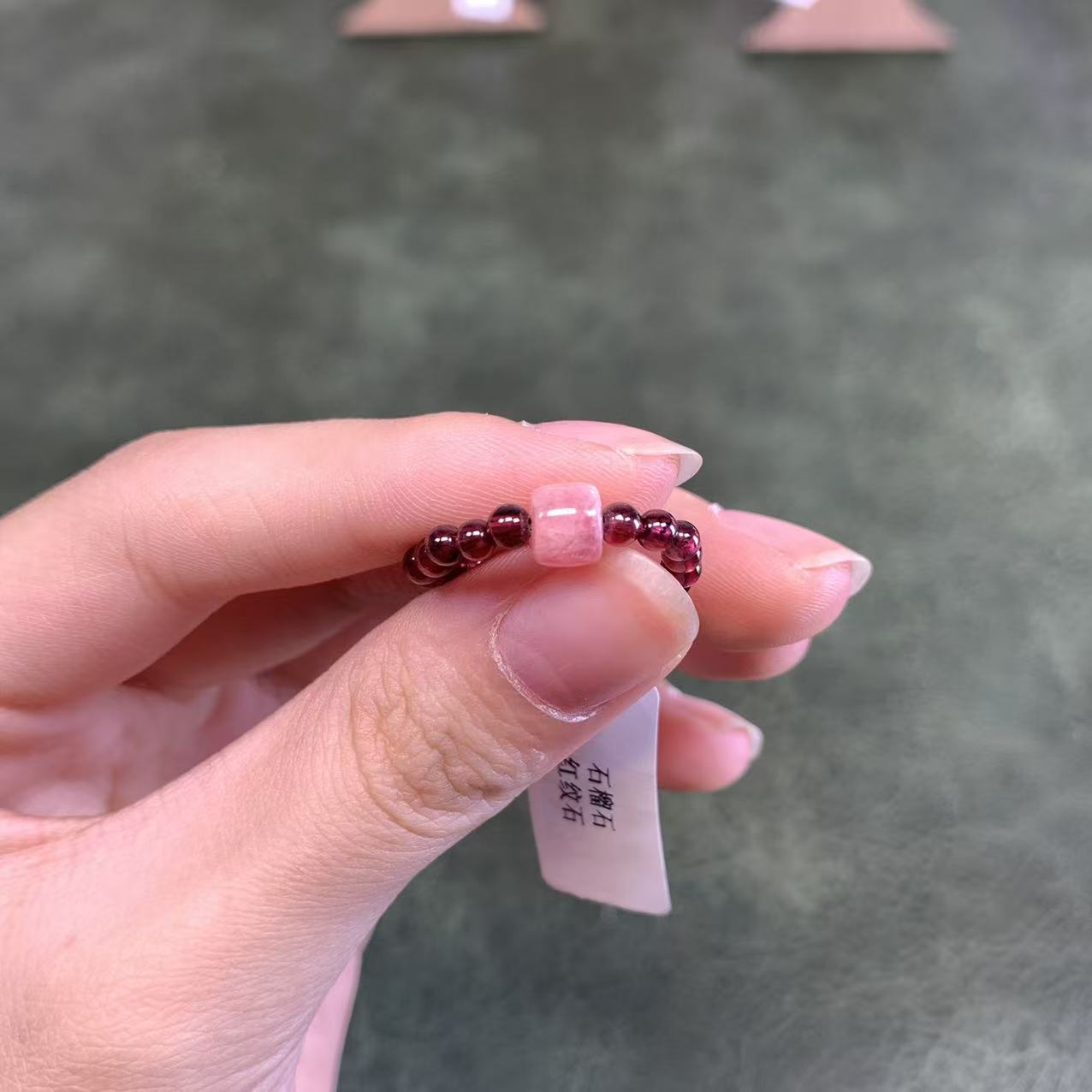 【欢姐专属】0.3石榴石+红纹石女士时尚戒指MK1050