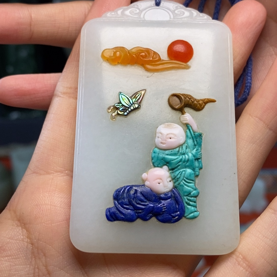 快***智和田玉未镶嵌挂件