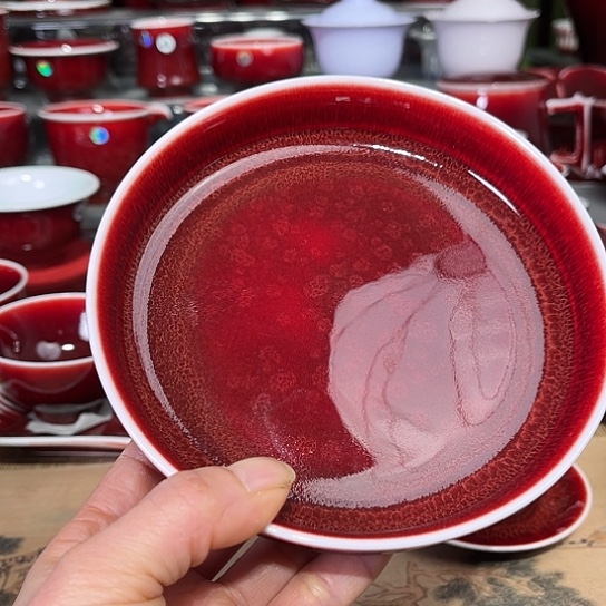 景德镇陶瓷红马坊壶承