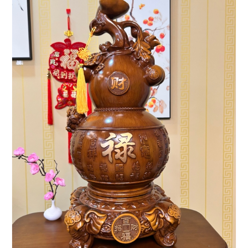 XDH（百福招财）福禄葫芦客厅玄关开业乔迁送礼装饰摆件（高39厘米）