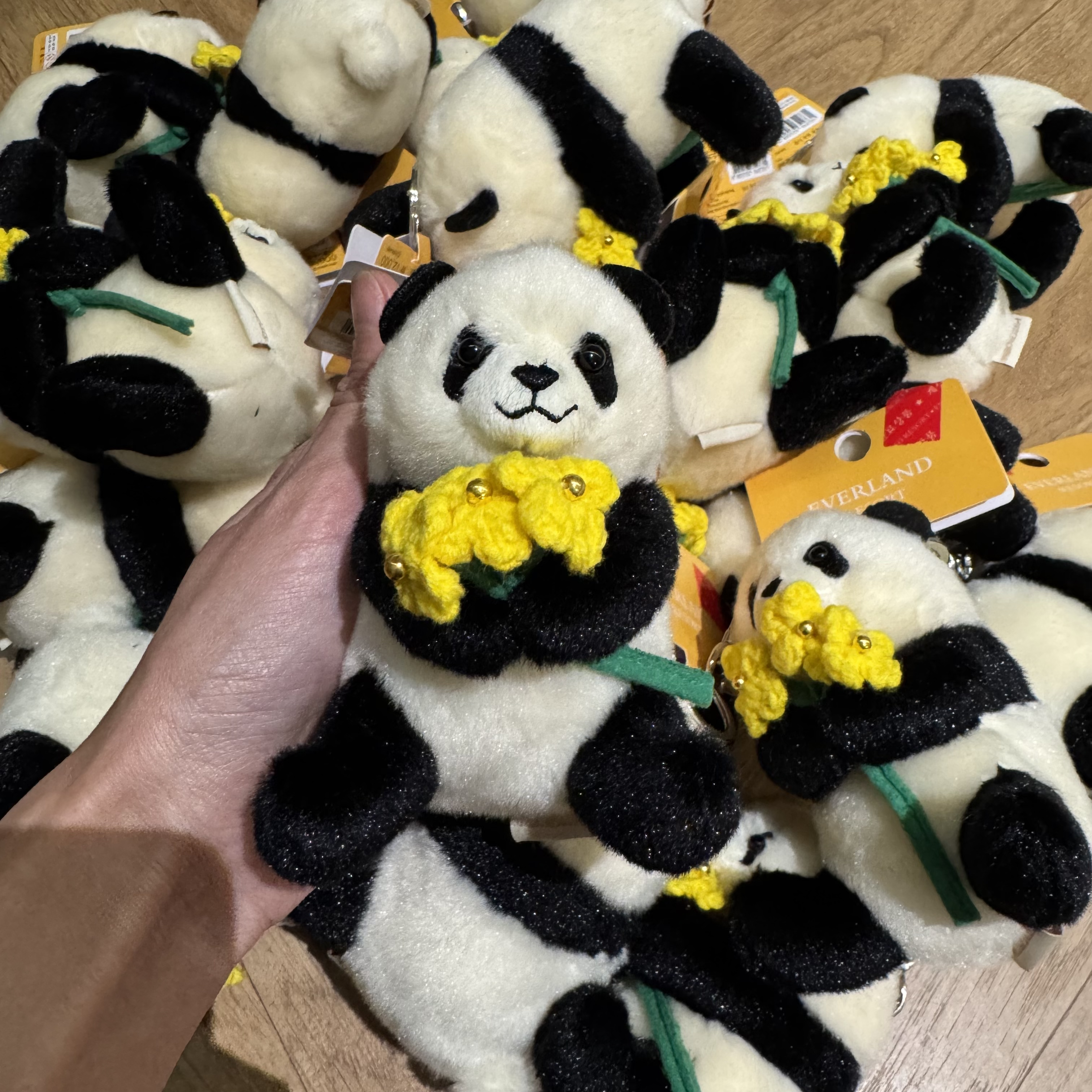 爱宝乐园新款福宝正版毛绒钥匙链panda宝家族Mini福宝玩偶熊猫