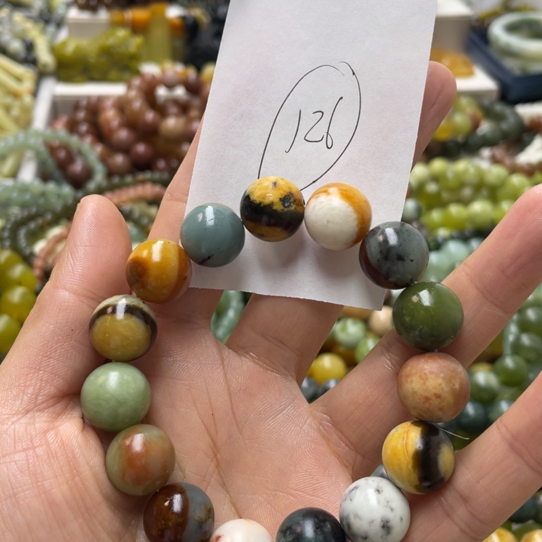 蛇纹石玉手链未镶嵌文*君