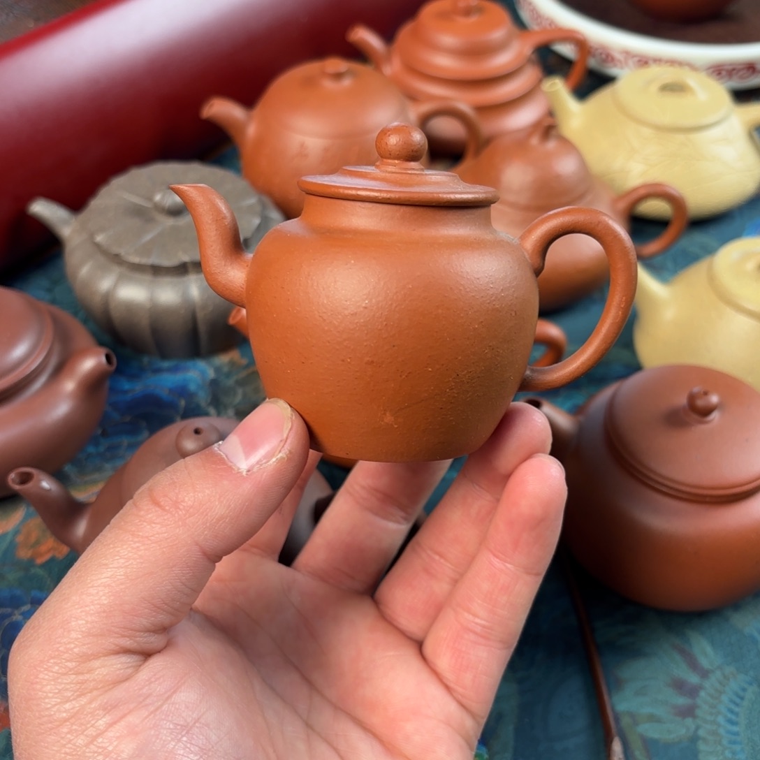 紫砂茶壶微瑕 黄龙山朱泥 生砂生料 笠帽115cc