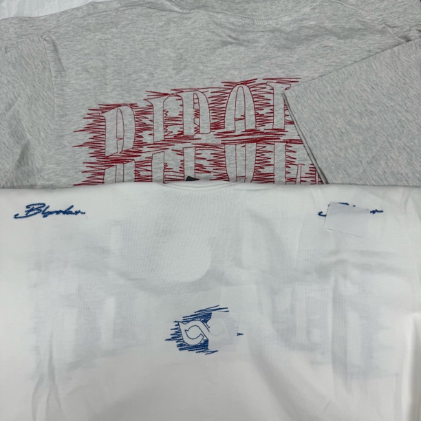 blp家背后乱针断开刺绣短袖T恤