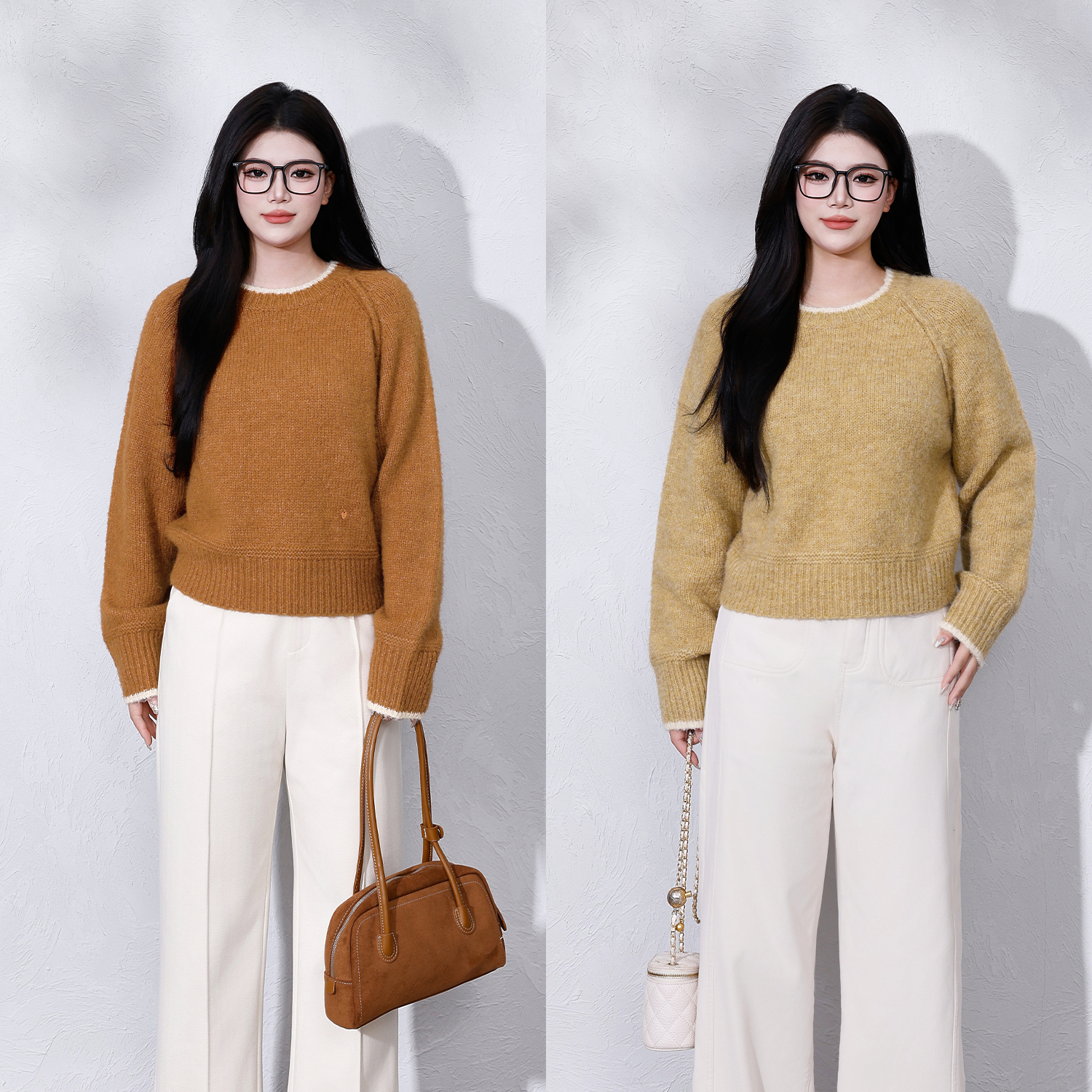 【甜心奶酪】蛋妹大码女装微胖mm冬款保暖针织毛衣上衣DM24235