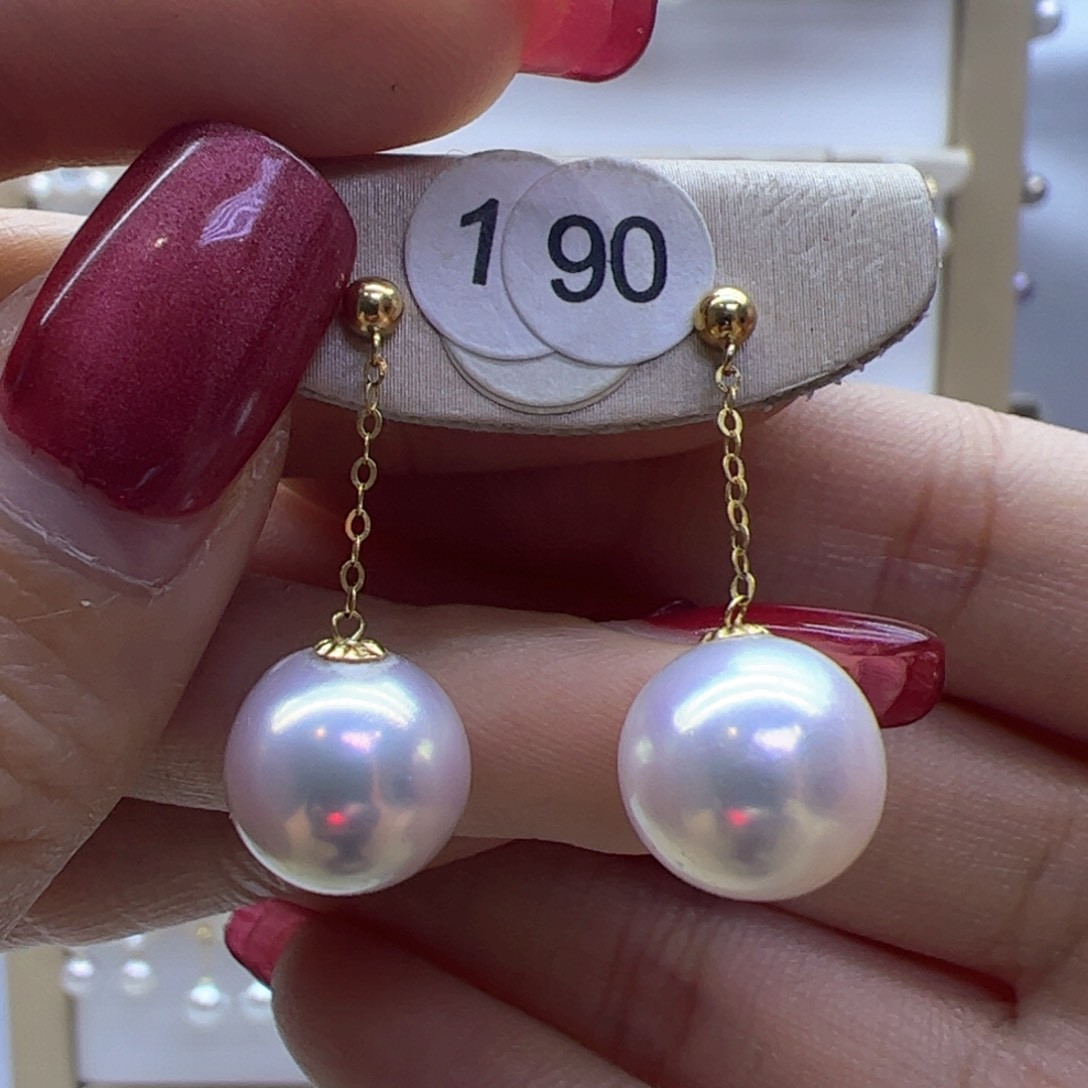 淡水珍珠耳饰18K金镶嵌