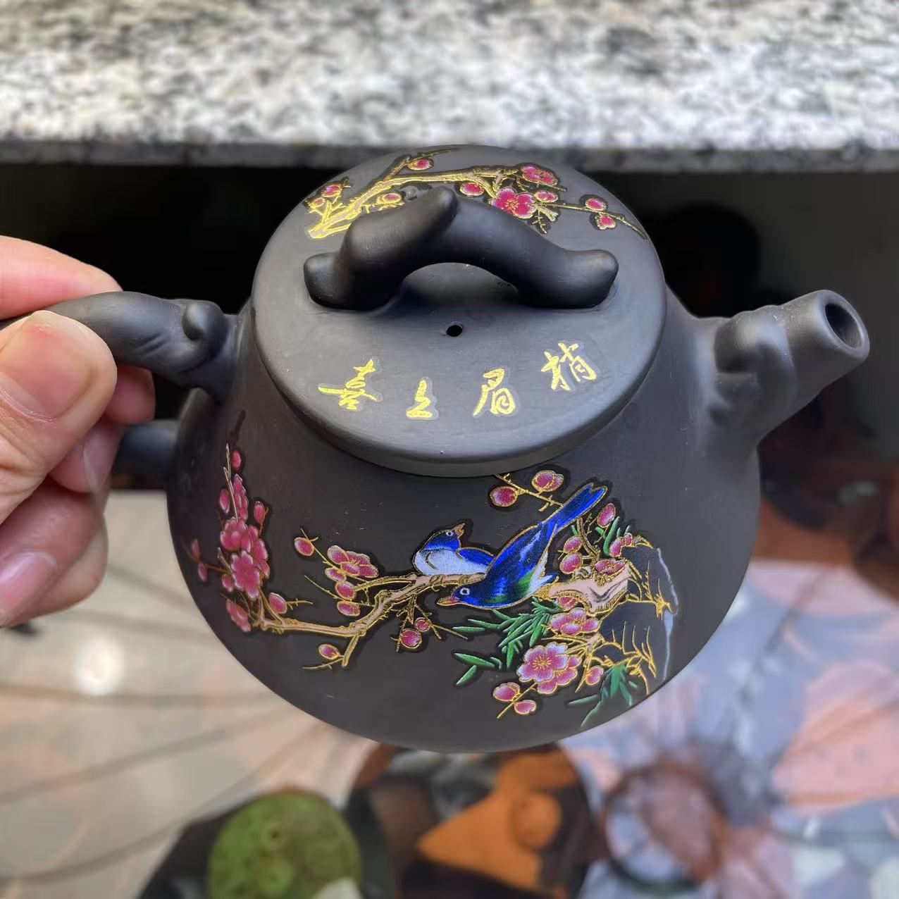 【闪购商品】老紫泥喜上眉梢石瓢凤鸣壶