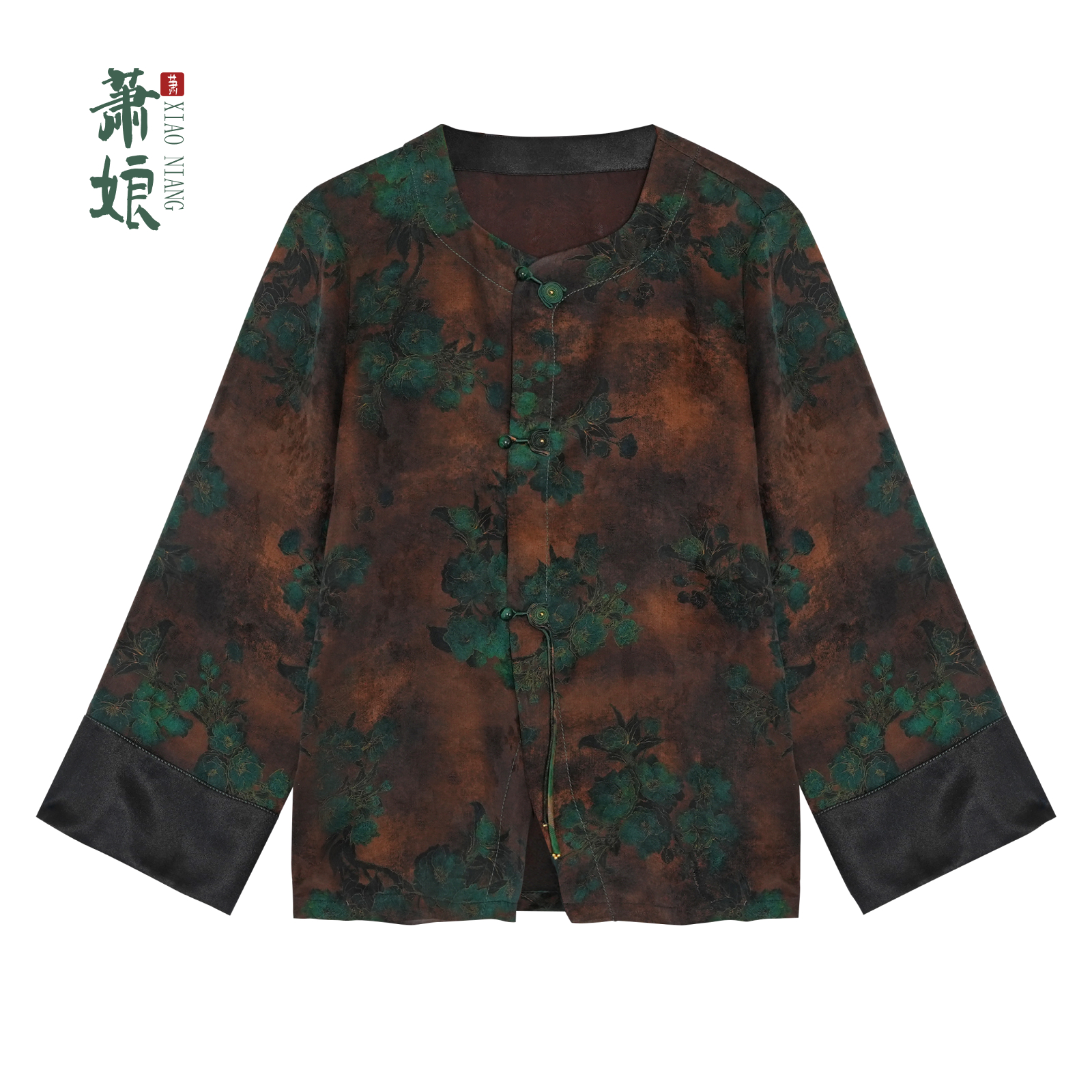 萧娘【愈见山】香云纱长袖桑蚕丝百搭国风短外套5051
