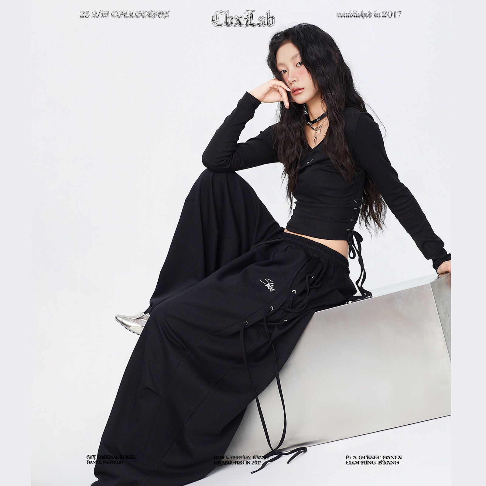 CBXLAB街舞潮牌"一裤双型"慵懒侧边抽绳显瘦运动裤爵士嘻哈休闲裤