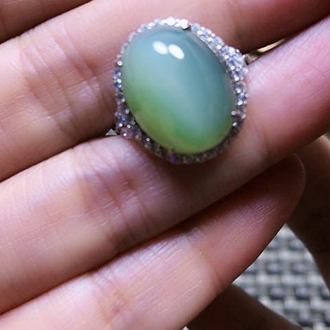 银S925镶嵌戒指和田玉