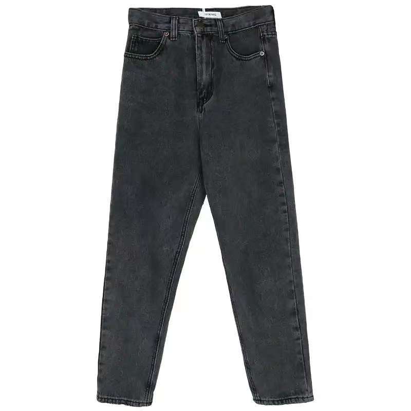 土豆男士黑色重直通牛仔裤（小D)