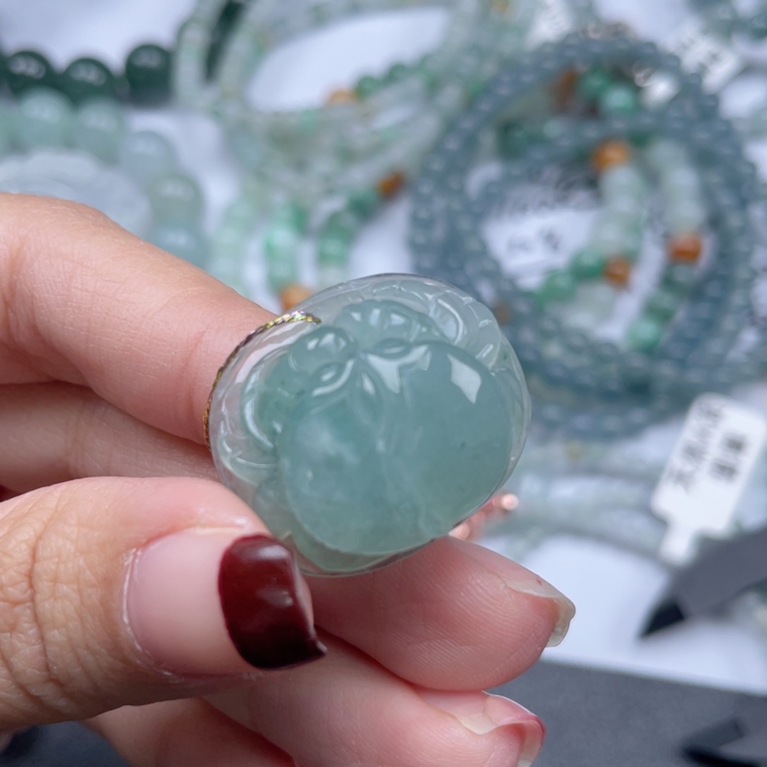 翡翠颈饰未镶嵌纯天然a货缅甸翡翠包邮