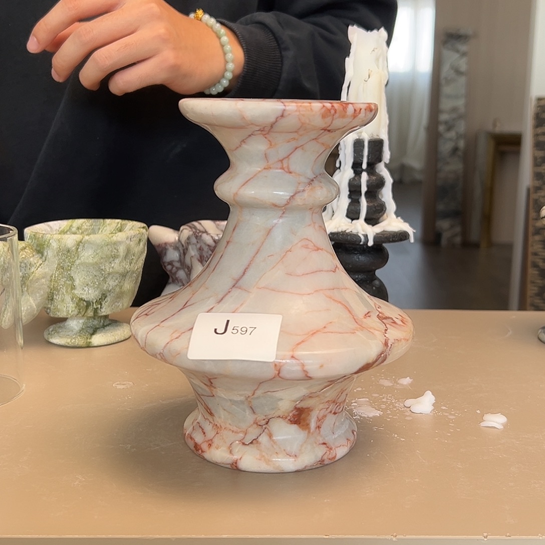 石材J597宝红水培花瓶