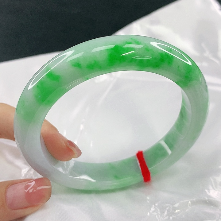 翡翠未镶嵌手镯圈60，03014
