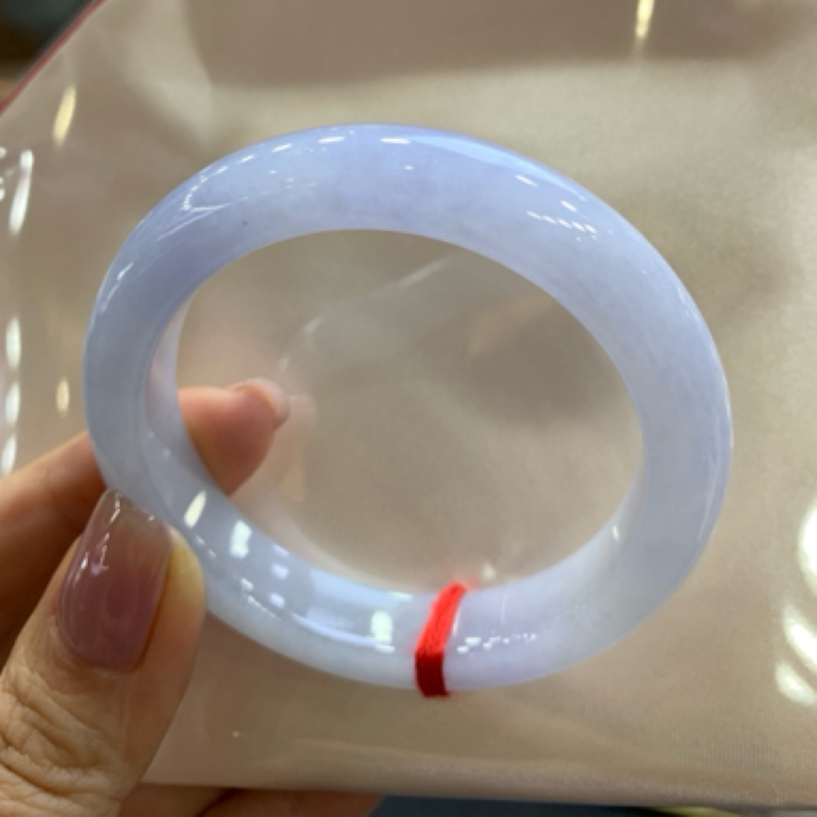 福利粉紫50.4正圈天然翡翠