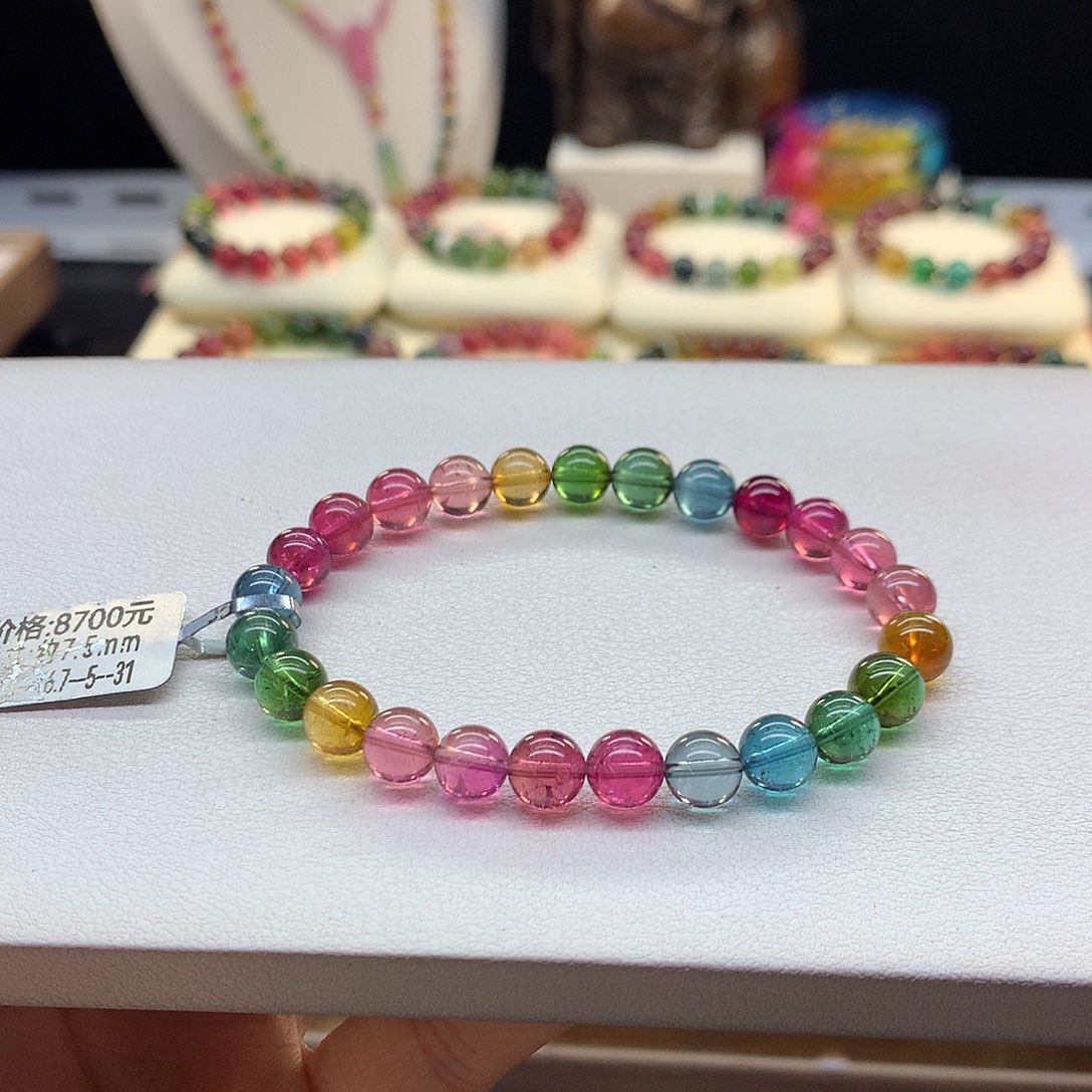 碧玺手链未镶嵌7.5/荧光净度。