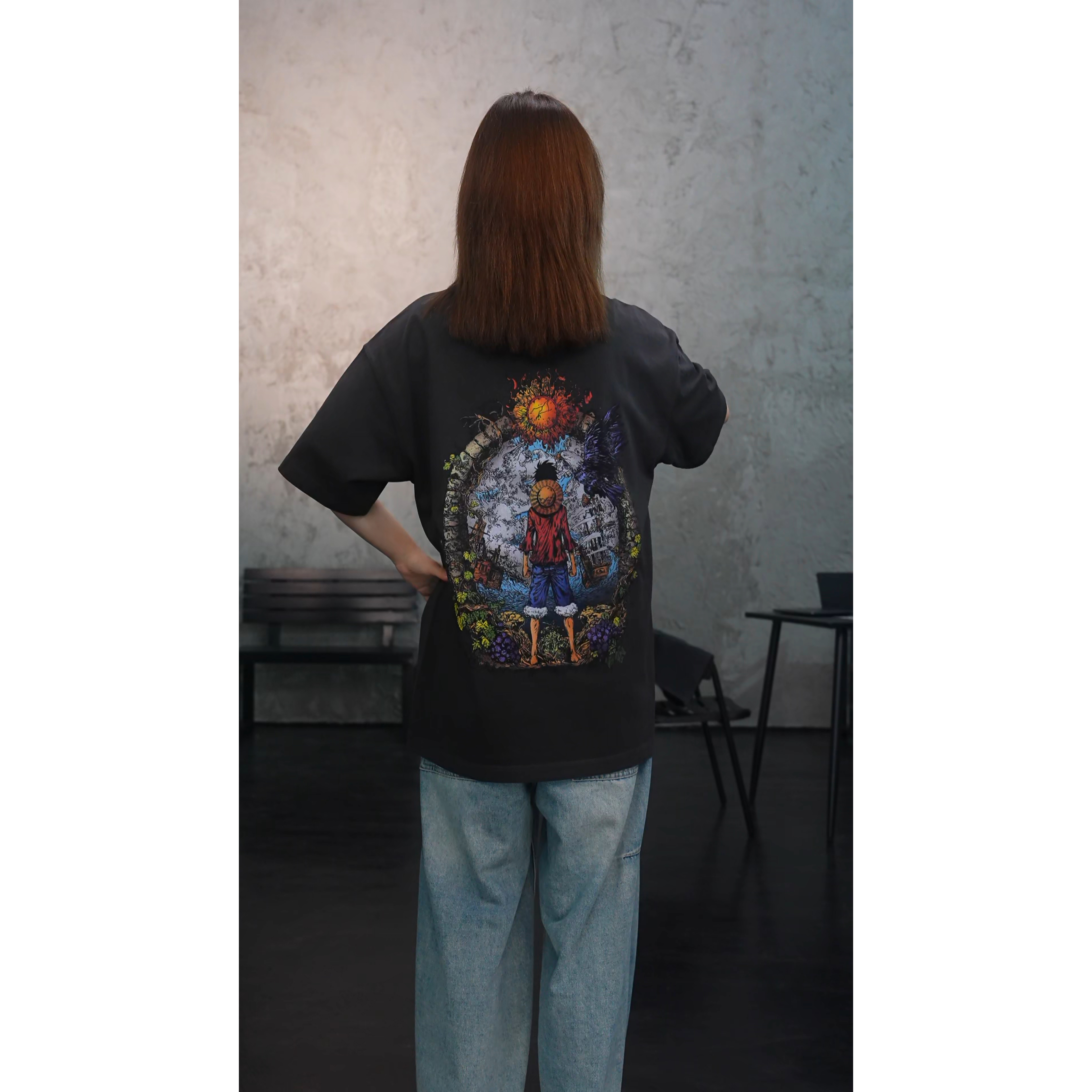 【路飞油画】高级定制小众设计款T恤男女同款