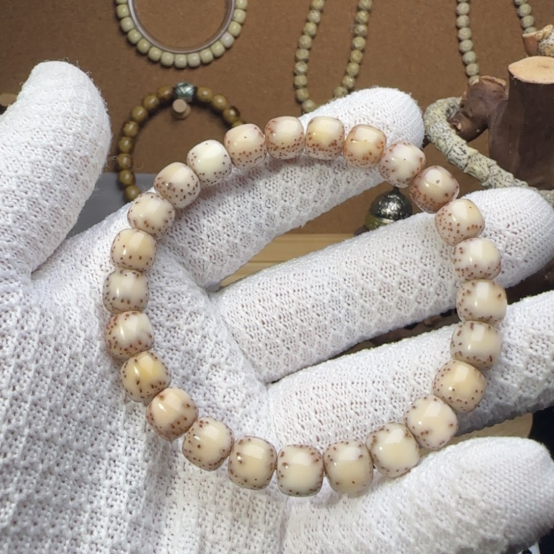 手串星月菩提9玉化冰糖双留白单圈