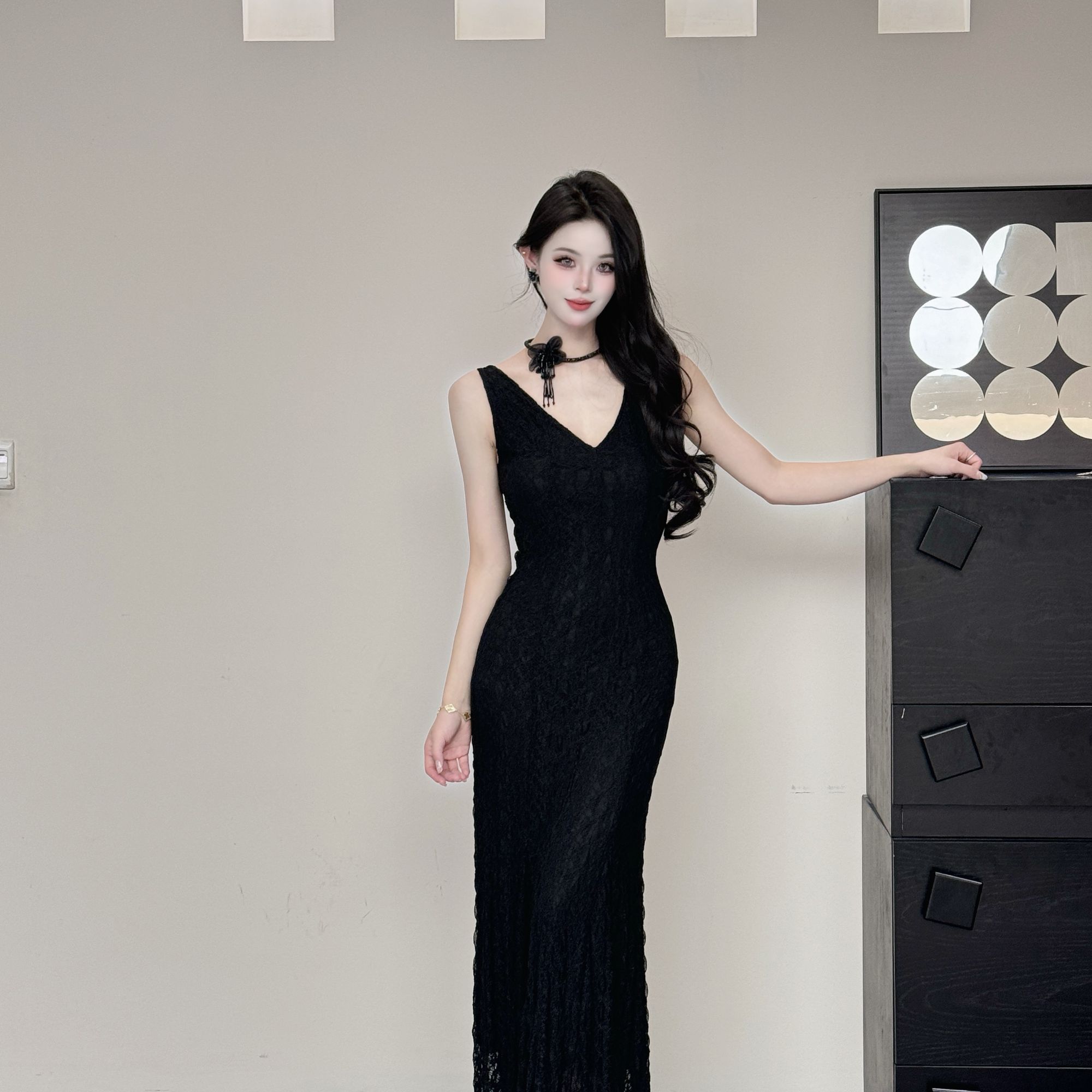 【塞纳花房】蕾丝网红气质时尚轻奢法式设计师连衣裙