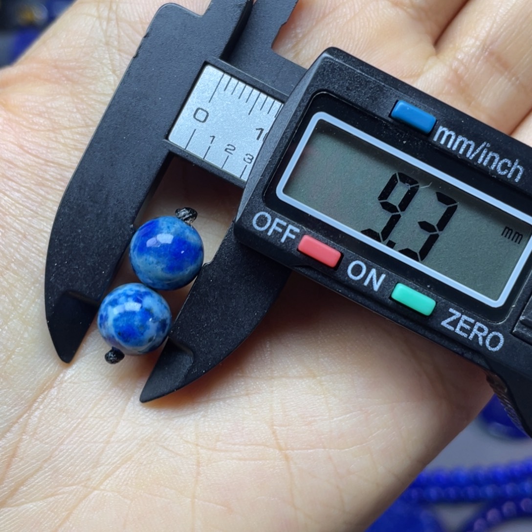 青金石未镶嵌9mm对珠配饰