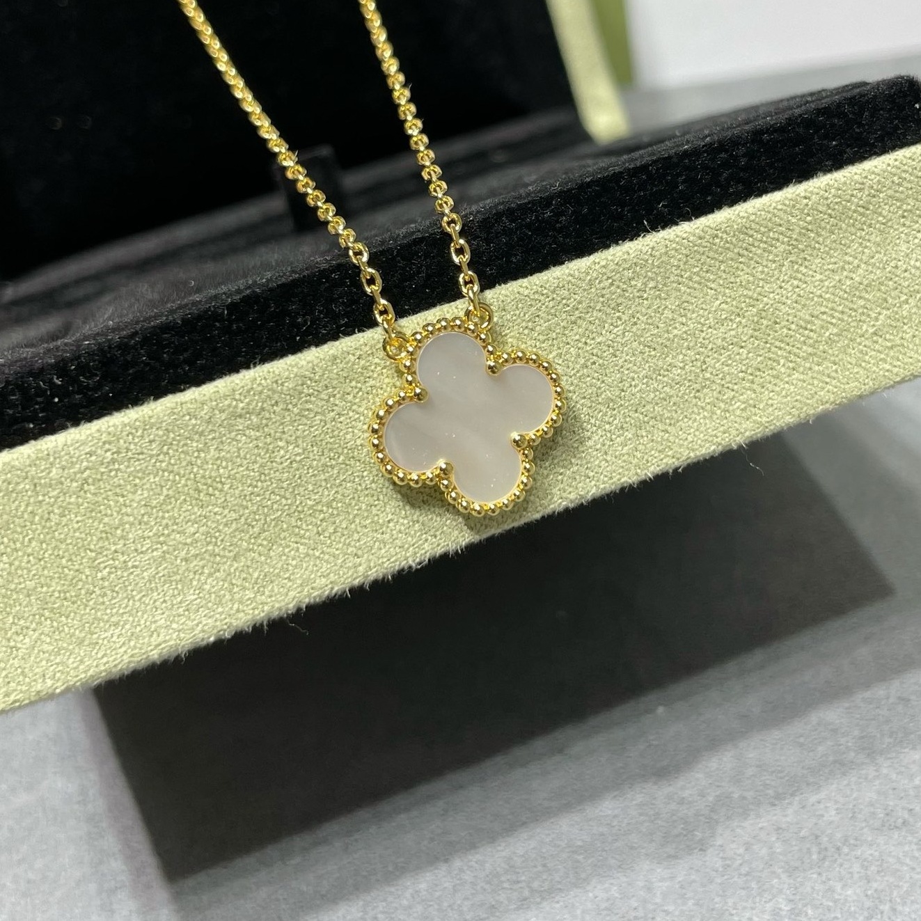 合金贝壳项链 四叶草项链合集气质轻奢双面