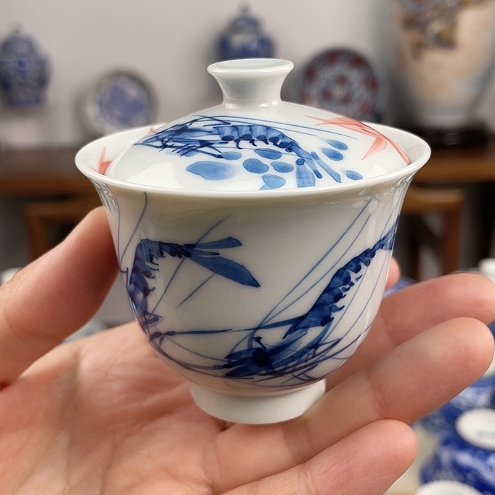 景德镇陶瓷手绘盖碗