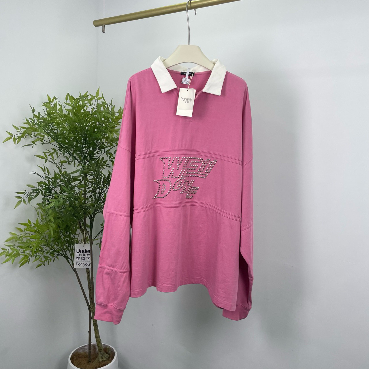 99新  We11done 铆钉翻领长袖卫衣 L码/99新/无配件 YM0050