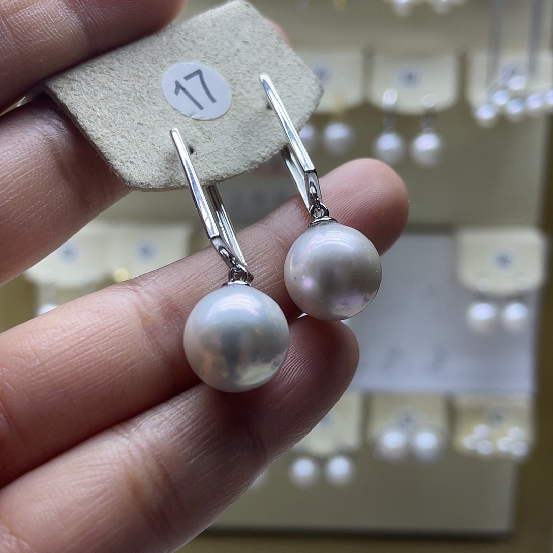 淡水珍珠耳饰银S925镶嵌
