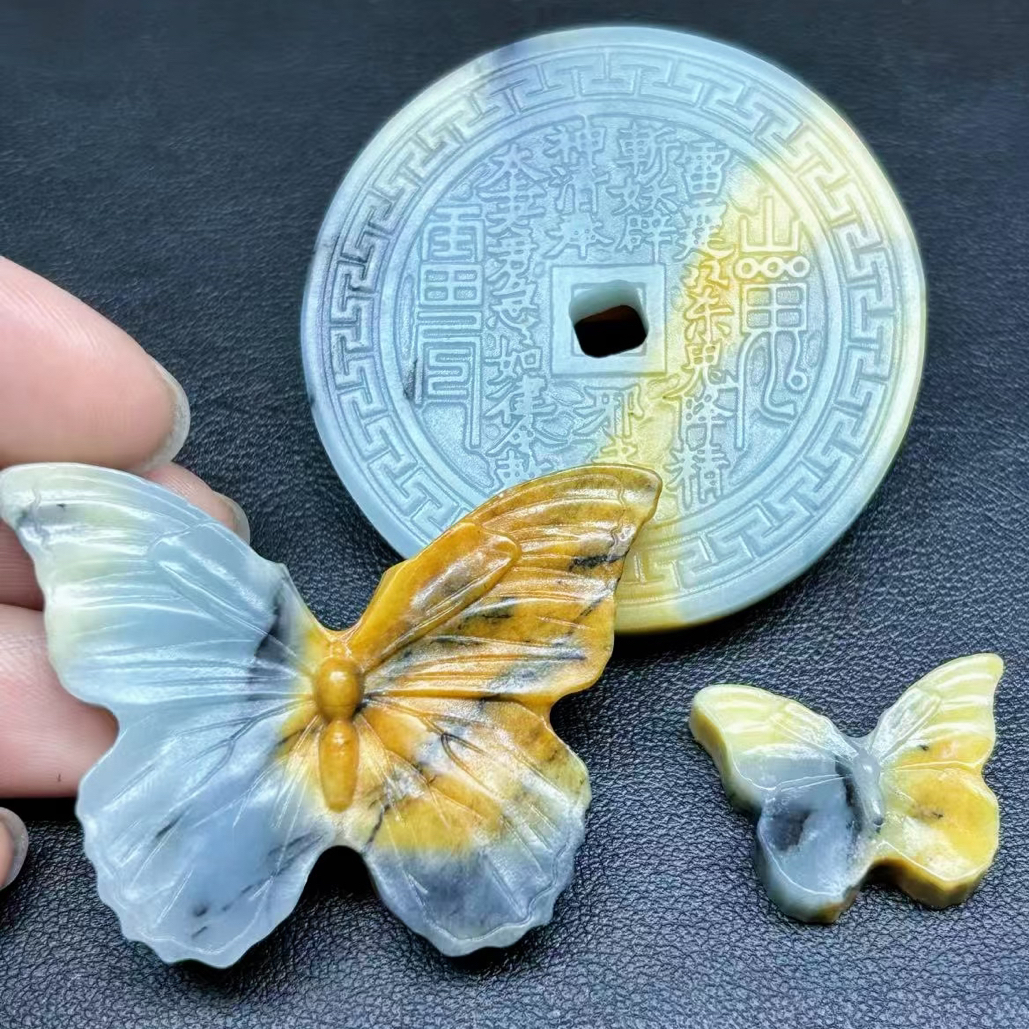 岫玉吊坠饰品diy多样性发货  默认微瑕 以直播间扣号为准