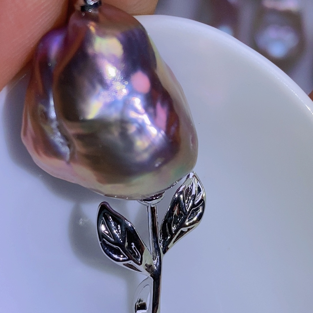 银S925镶嵌淡水珍珠淡水珍珠