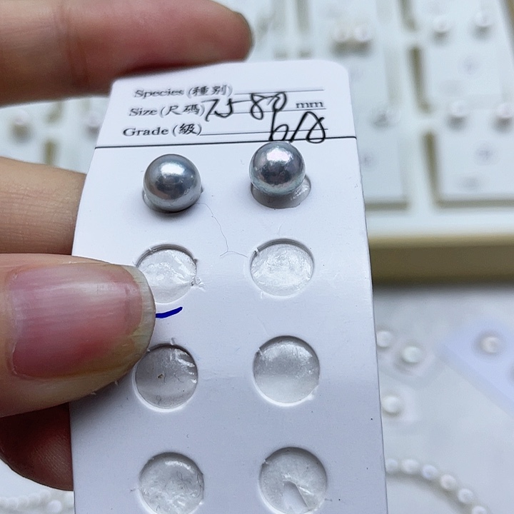 海水珍珠耳饰银S925镶嵌H****?