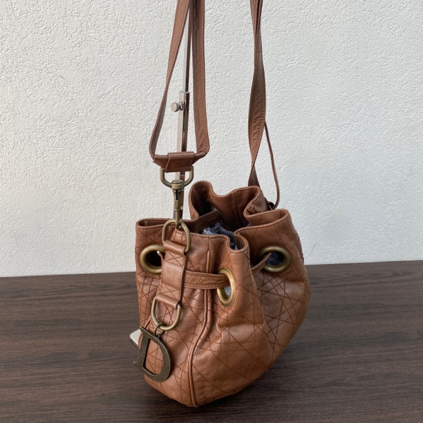 95新 DIOR/迪奥 焦糖棕小号戴妃南瓜单肩斜挎包 123684