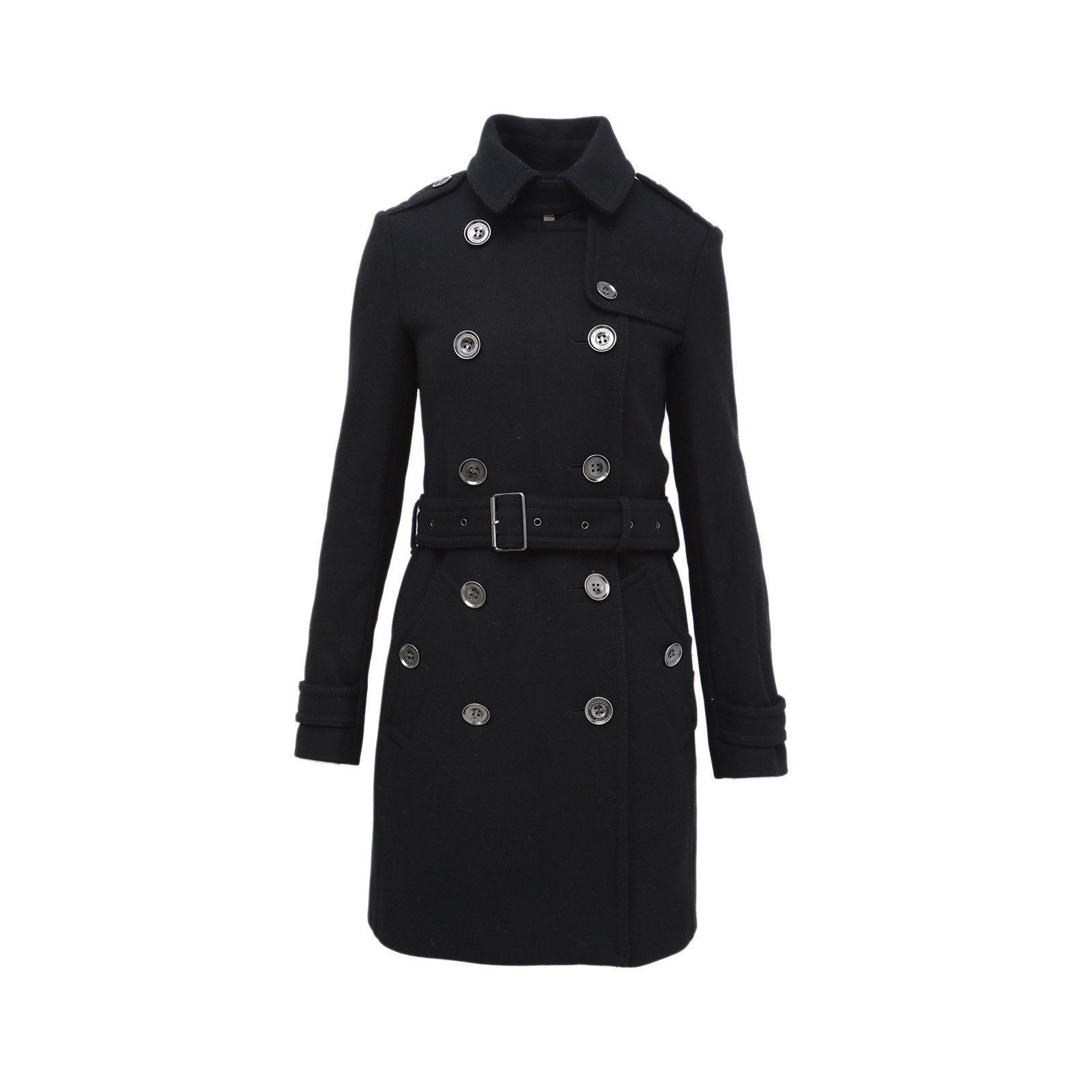 99新 BURBERRY/博柏利  黑色 羊毛 大衣外套 4码 P254215044