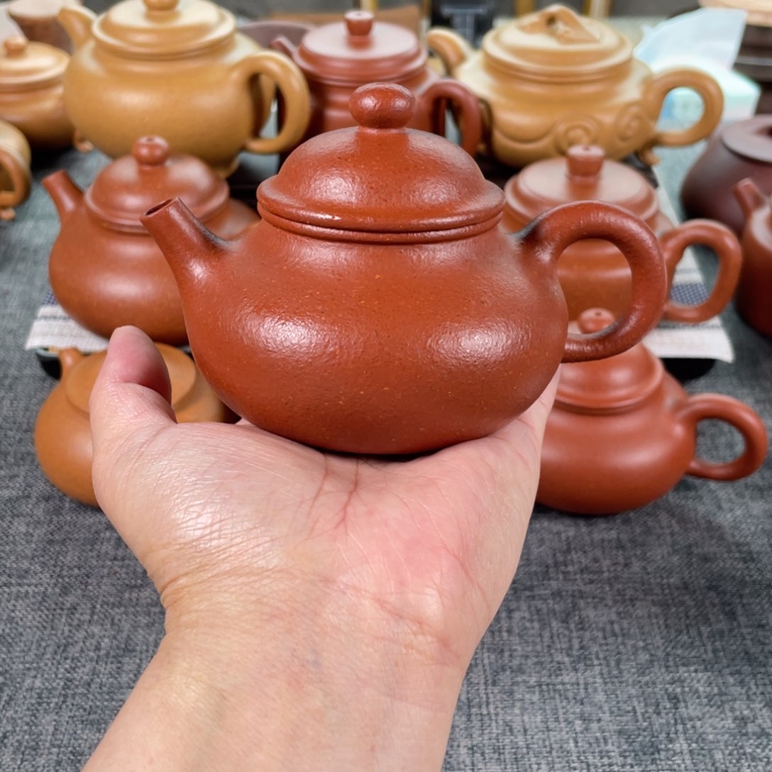 紫砂茶壶红降坡容天全手纯红20目190