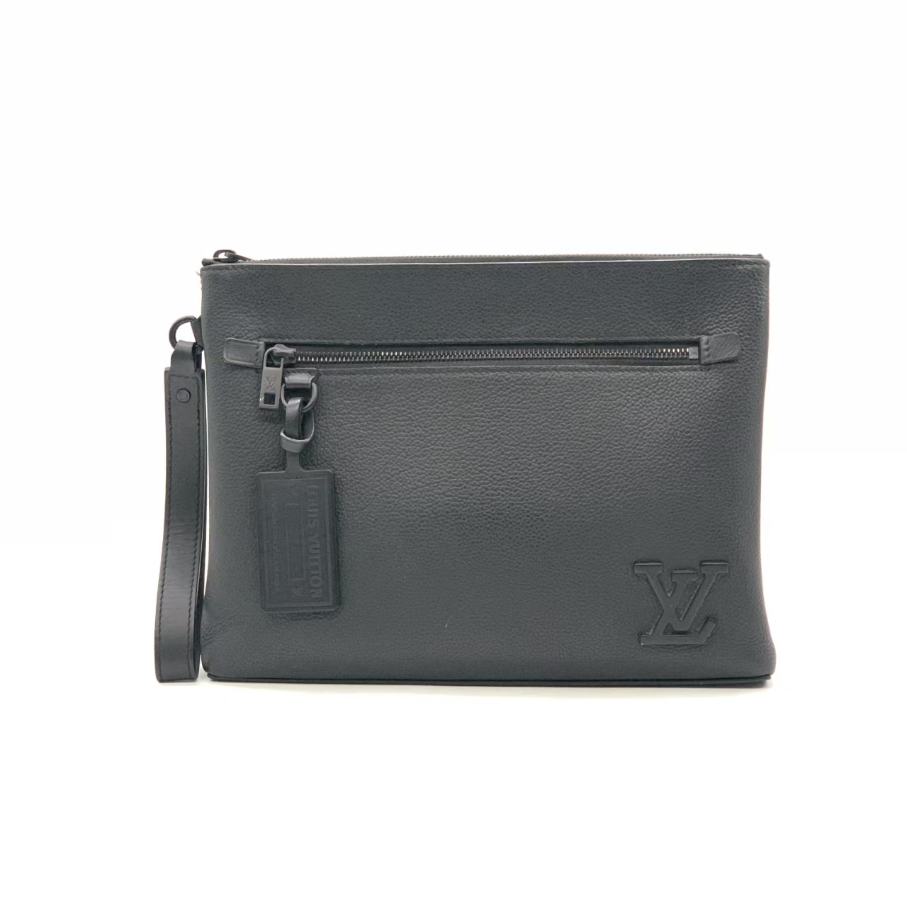 99新 LouisVuitton/路易威登 磨砂黑新款take off手拿包