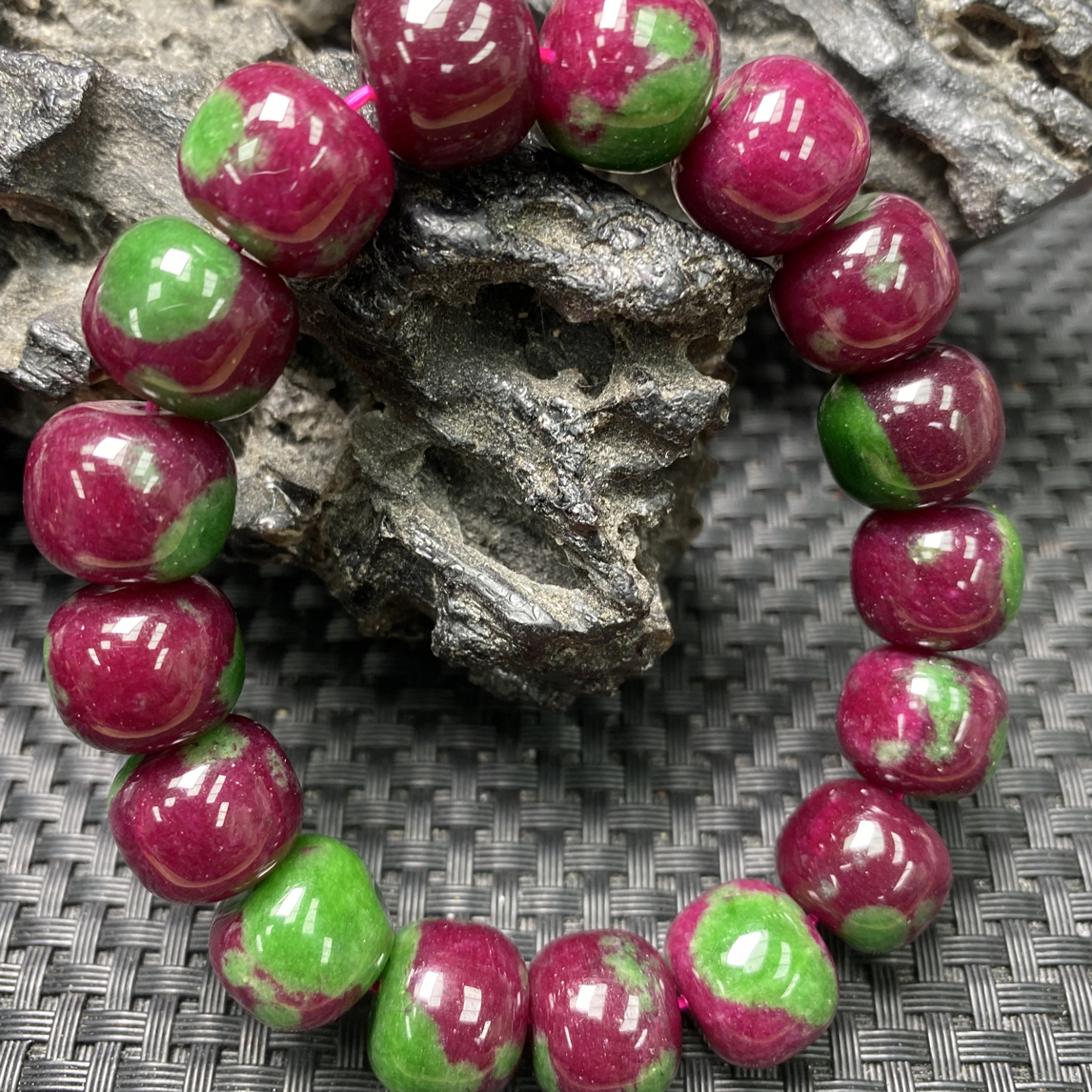 14mm红绿宝老型精美手串-831