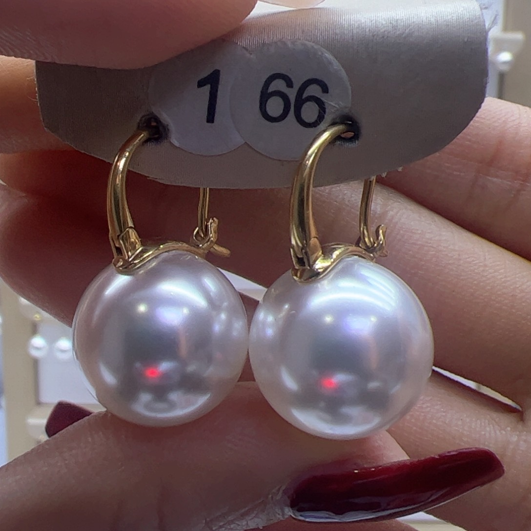 淡水珍珠耳饰18K金镶嵌