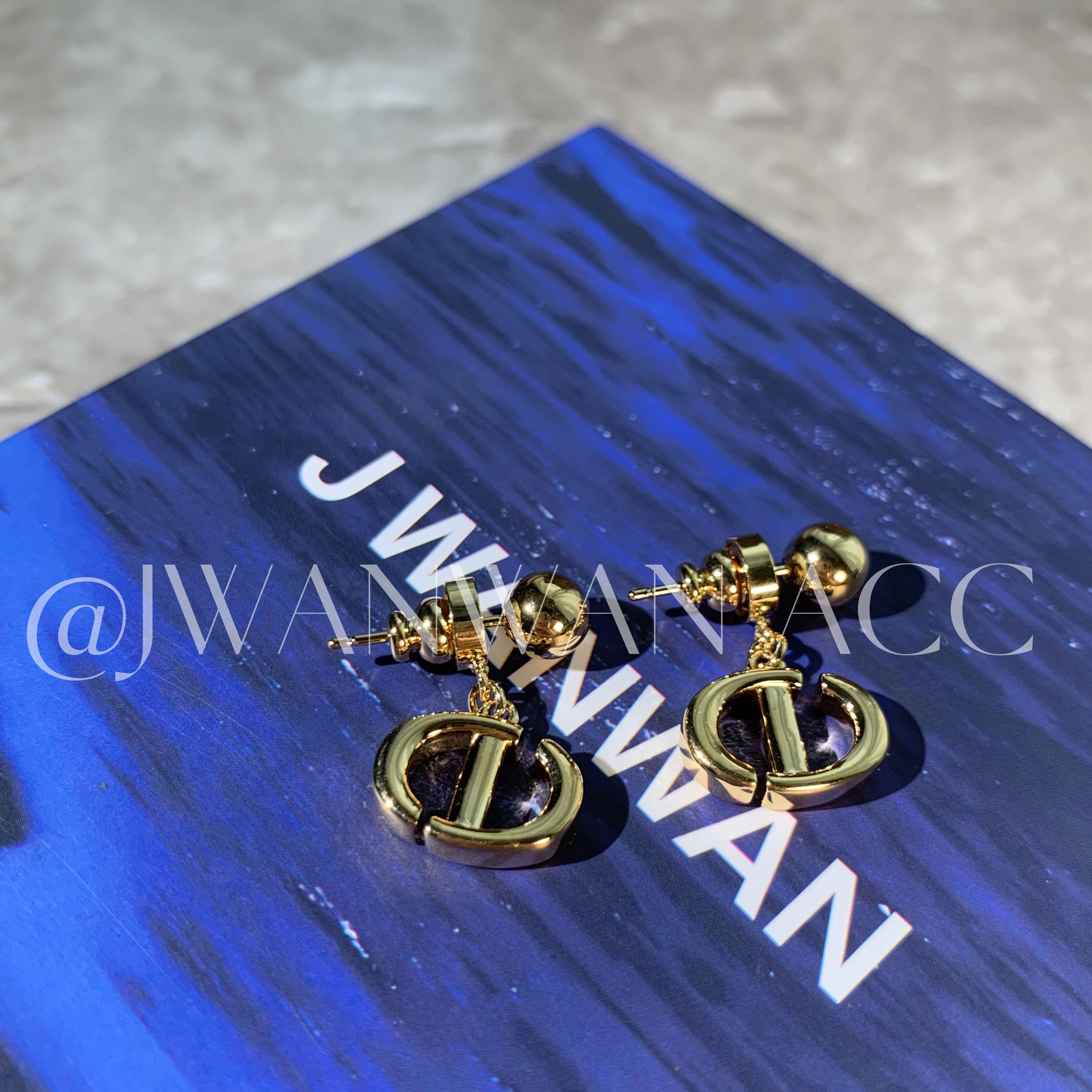 铜合金耳饰 金鼻星际.前后两戴小金豆金鼻耳环