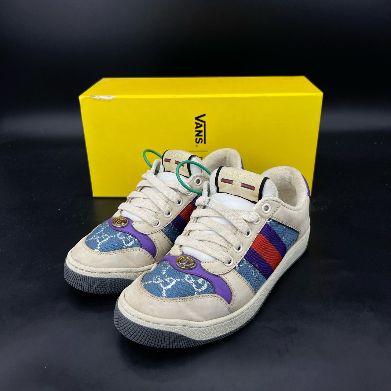 90新 GUCCI/古驰 gucci 脏脏鞋 珐琅蓝 码数 36.5 配盒
