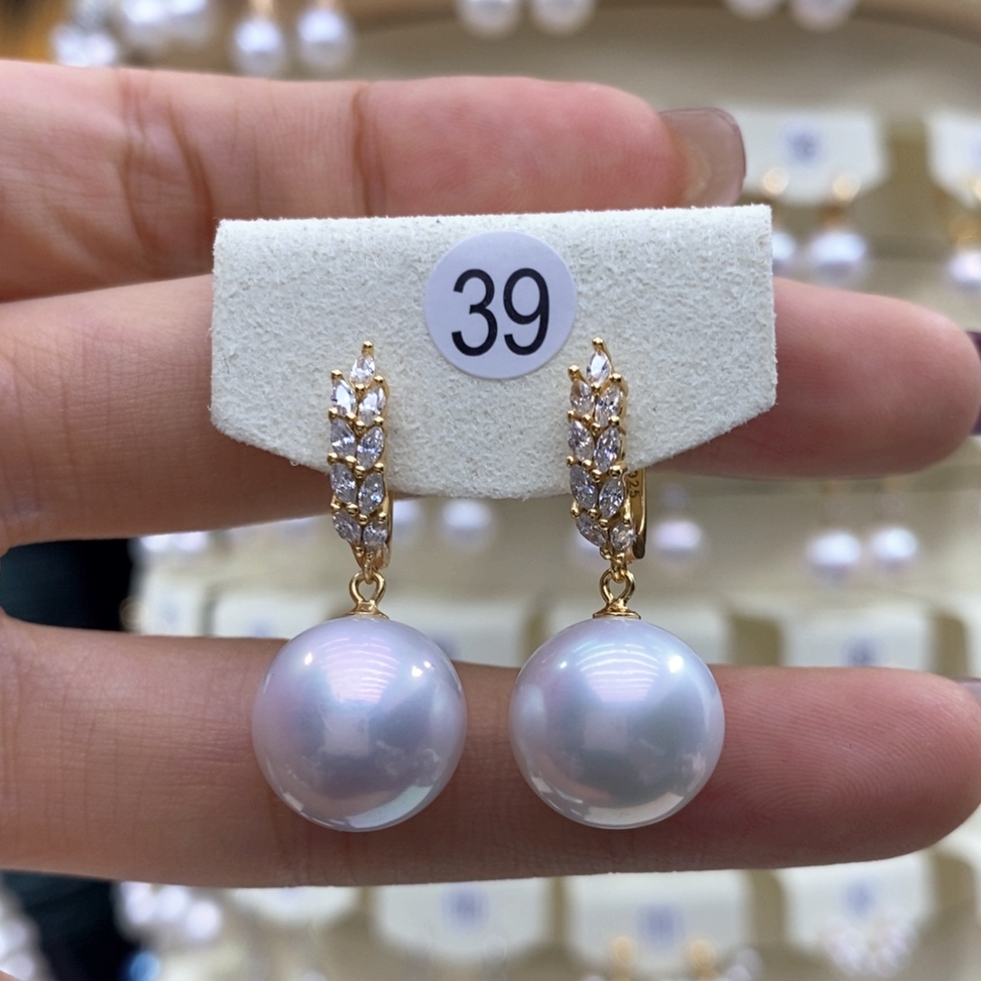 淡水珍珠耳饰银S925镶嵌