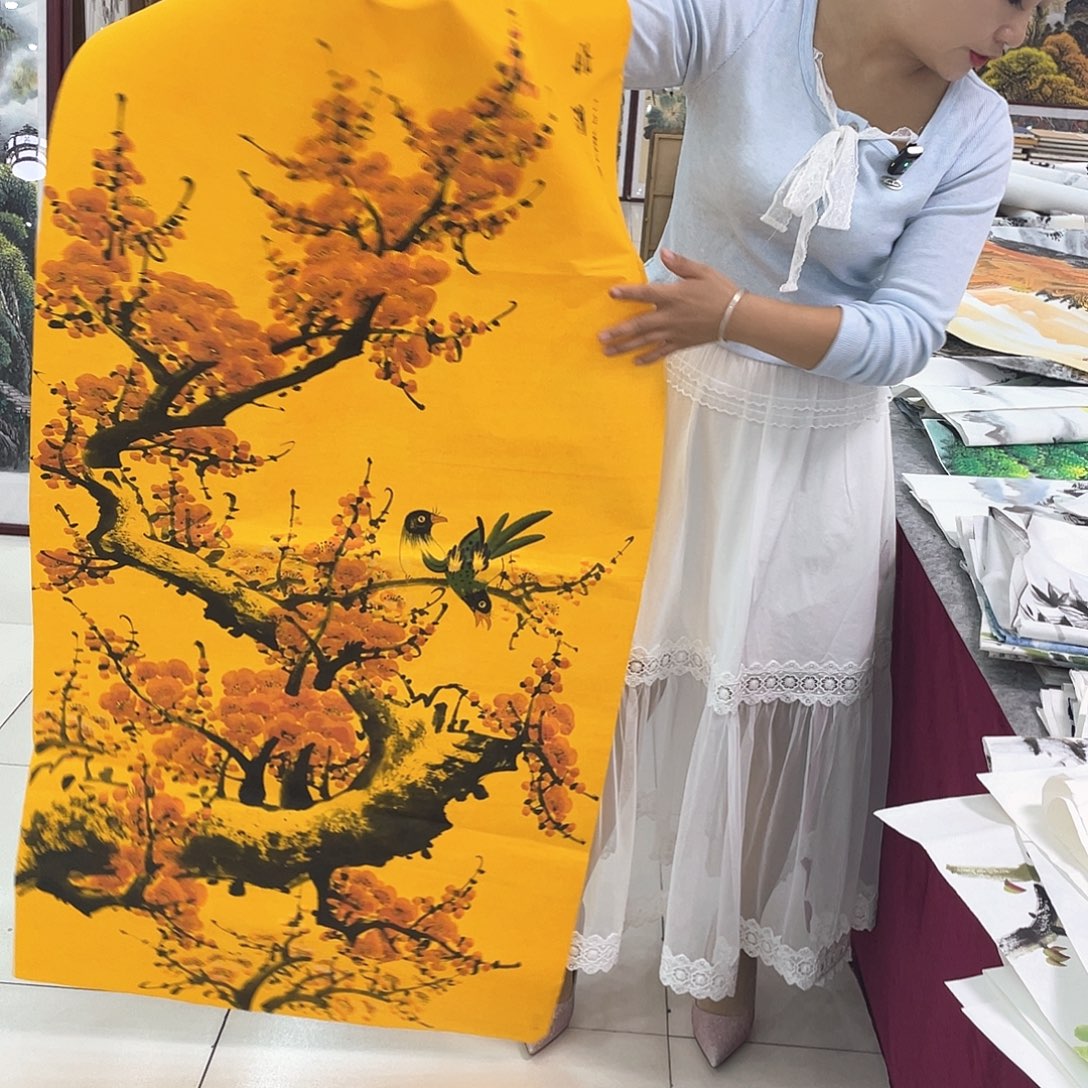国画纯手绘的花鸟山水