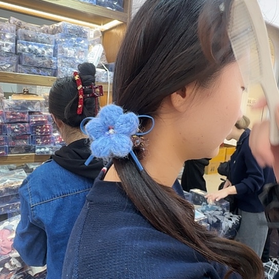 三醋酯纤维兰花头绳-67