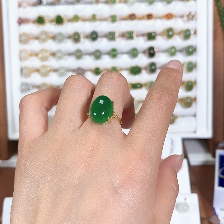 和田玉戒指银S925镶嵌
