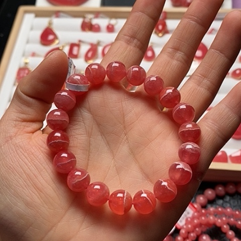 菱锰矿（红纹石）手绳未镶嵌