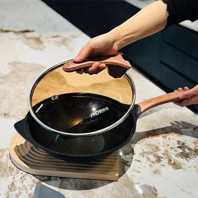 爱你多鸿运不粘锅电磁炉燃气灶通用适用30寸黑色