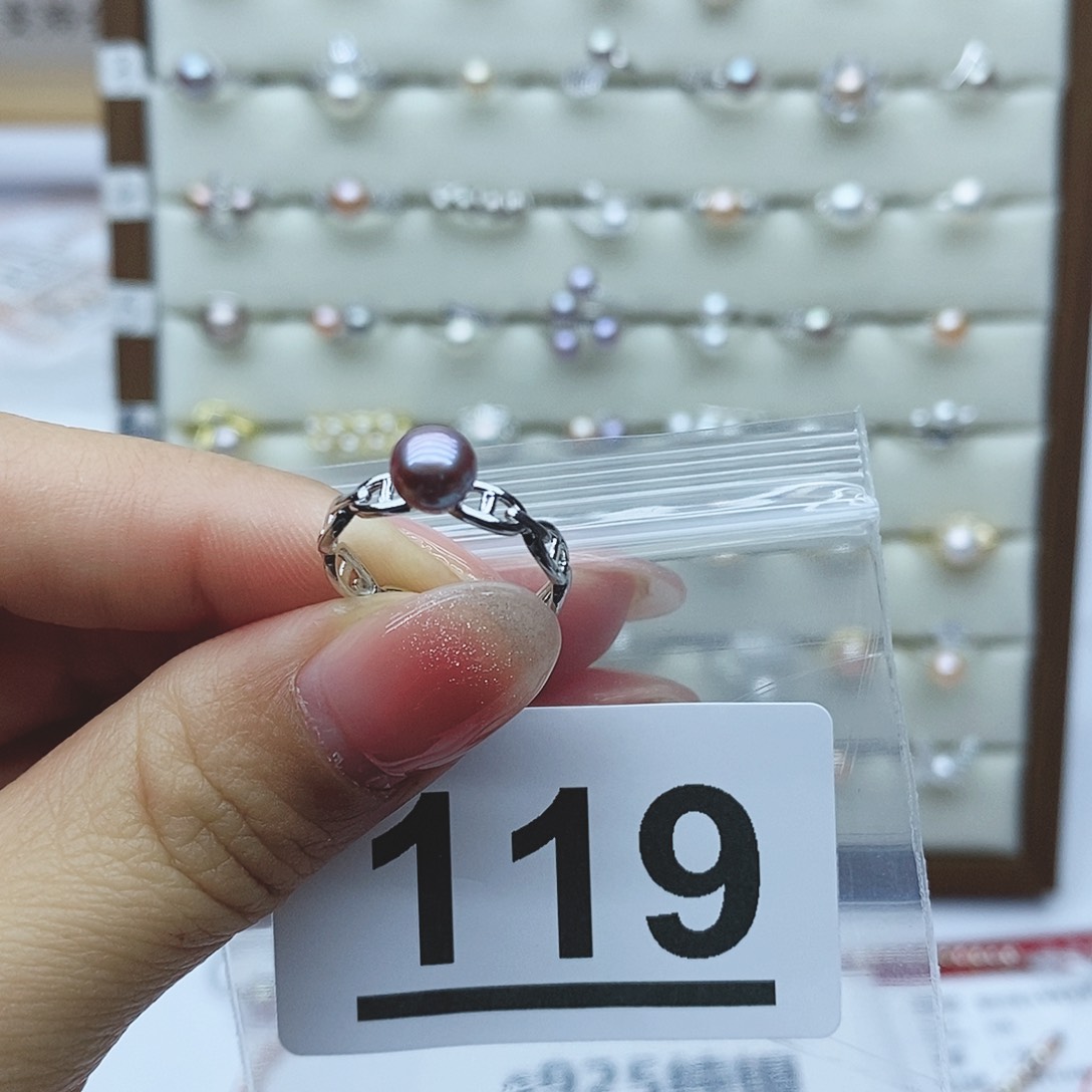 淡水珍珠戒指银S925镶嵌化***玲119